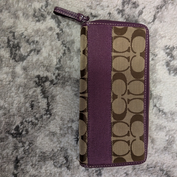 Monogram Purple and Tan Wallet - Picture 2 of 4